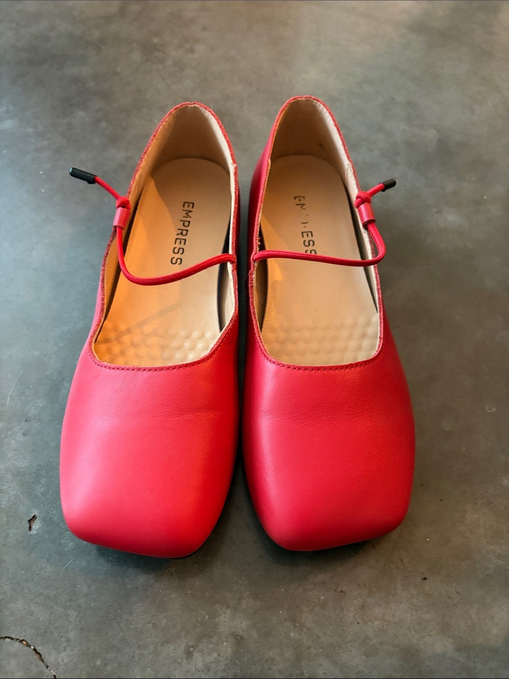Empress Red Square-Toe Mary Jane Flats - Picture 3 of 6